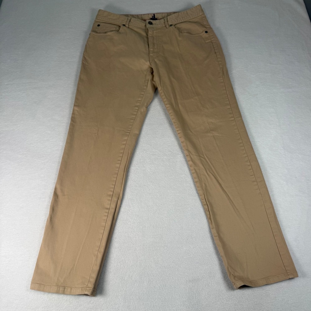 johnnie-O Mens 32x30 Khaki Tan Cotton Stretch 5-Pocket Casual Pants Golfcore